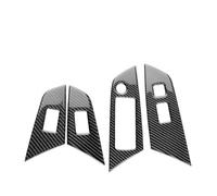 EREASOP Cubierta de panel de interruptor de ventana de fibra de carbono compatible con Toyota Prius 2016-2022, accesorios de calcomanías interiores (RHD negro)