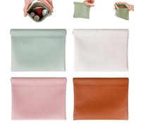 Erebloom Leather Pouch, Erebloom Pouchic - Personalized Snap Closure Leather Organizer Pouch, Snap Closure Leathers Organizer Pouchs, Mini Portable Makeup Cosmetic Bag (C Mix*4)