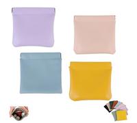 Erebloom Pouchic - Personalized Snap Closure Leather Organizer Pouch, Small Travel Kit StoragePouch, Portable Self Closing Makeup Bag (4pcs-D)