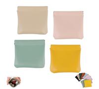Erebloom Pouchic - Personalized Snap Closure Leather Organizer Pouch, Small Travel Kit StoragePouch, Portable Self Closing Makeup Bag (4pcs-G)