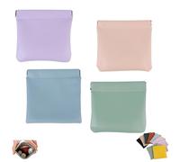 Erebloom Pouchic - Personalized Snap Closure Leather Organizer Pouch, Small Travel Kit StoragePouch, Portable Self Closing Makeup Bag (4pcs-C)