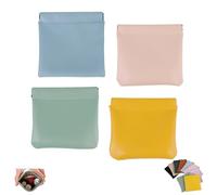 Erebloom Pouchic - Personalized Snap Closure Leather Organizer Pouch, Small Travel Kit StoragePouch, Portable Self Closing Makeup Bag (4pcs-H)