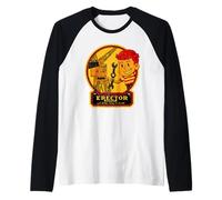 Erector Una Mejor Manera de Construir Modelos de Coches Retro Camiseta Manga Raglan