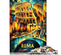 Eredità cubista di Roma - Puzzle geometrico Moderno del Colosseo per adulti e adolescenti, 500 pezzi, gioco Educativo, sfida giocattolo, 500 pezzi (52x38 cm)