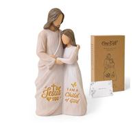 Eremaoy Regalos cristianos para mujeres - Figura inspiradora de Jesús abrazando a Jesús - Figura de resina pintada a mano, estatua religiosa, confirmación, bautismo, regalo para adolescentes