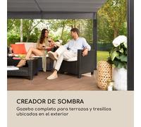 Blumfeldt Eremitage Double Sunbed tumbona 2 personas Marco de aluminio Parasol cortina Crema