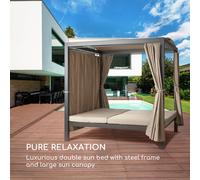 Eremitage Double XL Tumbona para 2 personas Marco de aluminio Toldo Cortinas Blumfeldt