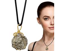 ereqeip Collar con pirita | pirita Natural Envuelto en Alambre Oro para Unisex | Cuerda Envuelta Pulido Flash labradorita Piedra Collar curación, Collar joyería