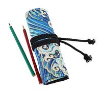 ereqeip lápices | Bolsa enrollable para bolígrafos con múltiples ranuras | Organizador lápices impresos para estudiantes, artistas, dibujos, colorear, papelería