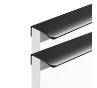 ERERE Tiradores ocultos for armarios de cocina, tiradores for cajones, paquete de 2 tiradores multicolores con borde invisible for armarios(Black,Length 300mm)