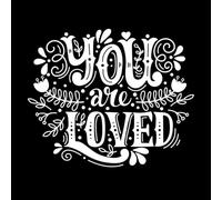 Eres amado escribiendo a mano con Pegatinas de tallado fino 65.6x79cm Se puede modificar y añadir información Blanco