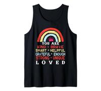 Eres Inteligente, Valiente, Fuerte, Amable, Amado, motivado, Profesor, niño Camiseta sin Mangas