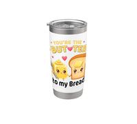 Eres la mantequilla de mi pan Pareja Kawaii Vaso térmico de acero inoxidable de doble pared