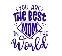 Eres la mejor mamá del mundo, hermosa madre. Calcomanías de pared de papel adhesivo 65.6x77.6cm No se cae Azul oscuro