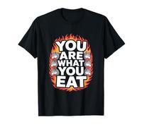 Eres lo Que Comes Es Gracioso Decir Wolf Flames Camiseta
