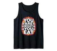 Eres lo Que Comes Es Gracioso Decir Wolf Flames Camiseta sin Mangas