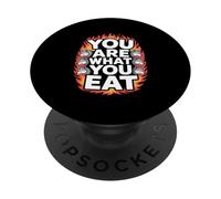 Eres lo Que Comes Es Gracioso Decir Wolf Flames PopSockets PopGrip Adhesivo