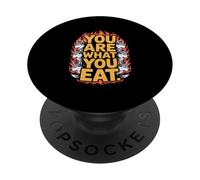 Eres lo Que Comes Es Gracioso Decir Wolf Flames PopSockets PopGrip Adhesivo