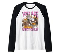 Eres lo que comes Funny Offensive Burro Meme Bootleg Camiseta Manga Raglan
