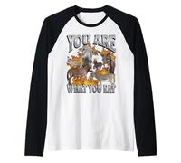 Eres lo que comes Funny Offensive Burro Meme Bootleg Camiseta Manga Raglan