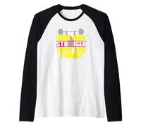 Eres más Fuerte de lo Que Piensas con el gráfico de Levantamiento de Pesas Camiseta Manga Raglan