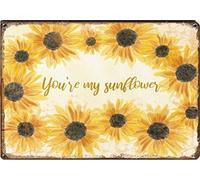 Eres mi girasol cita acuarela, tu elección de cartel de hojalata, cartel de hojalata enmarcado, impresión digital, arte de pared de girasol, cartel de hojalata de novedad retro, casa de campo de gra
