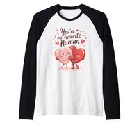 Eres mi Humano Favorito, Abrazando Corazones, me Encanta el día de San Valentín Camiseta Manga Raglan