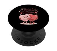 Eres mi Humano Favorito, Abrazando Corazones, me Encanta el día de San Valentín PopSockets PopGrip Adhesivo