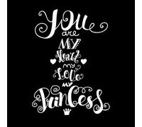 Eres mi princesa del amor del corazón Calcomanías de pared de papel adhesivo 57.6x78.9cm Decoración de tiendas Blanco