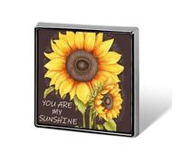 Eres mi rayo de sol, insignias cuadradas de girasol, pines conmemorativos de metal, insignias de botón exquisitas, pines de solapa, broche cuadrado de moda, manualidades, regalos, pin decorativo pa