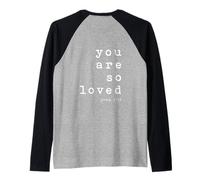 Eres Tan Amado John 3 16 (Solo atrás) Tipografía Cristiana Camiseta Manga Raglan