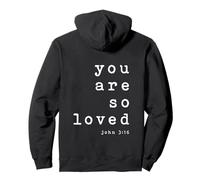Eres Tan Amado John 3 16 (Solo atrás) Tipografía Cristiana Sudadera con Capucha