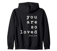 Eres Tan Amado John 3 16 (Solo atrás) Tipografía Cristiana Sudadera con Capucha