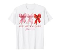 Eres Tan Amado (Juan 3:16) Bow, Escritura, Fe Cristiana, Arte Camiseta