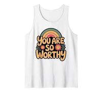 Eres Tan digno, Groovy Self Love Fun Positive Vibes Camiseta sin Mangas