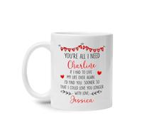 Eres Todo Lo Que Necesito Tazón De Café Graciosa Tazas Té Cerámica Tazón Regalos Novedosos Para Oficina Navidad Familiares 330Ml