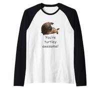 Eres Turtley Asombroso apareándose con Vida Silvestre Recortada Camiseta Manga Raglan