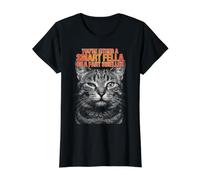 Eres un Amigo Inteligente o un Meme de Gato Divertido Que huele a Pedos Camiseta gráfica económica, Mujer, Negro, XS