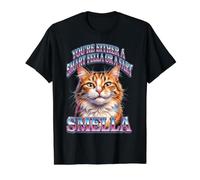 Eres un Tipo Inteligente o un Gato Retro Divertido de Pedo Camiseta gráfica económica, Hombre, Negro, L