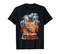 Eres un Tipo Inteligente o un Gato smella de Pedo Meme Divertido Camiseta gráfica económica, Hombre, Negro, M