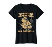 Eres un Tipo Inteligente o una Rana Gorda de Olor a Pedo Camiseta gráfica económica, Mujer, Negro, L