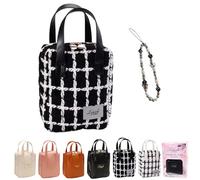 Eretinputc Bolsa de maquillaje - 2024 New Lijiali Premium Makeup Bag, Multi-Compartment Toiletry Cosmetics Bag, PU Large Opening Travel Make Up Organizer Bag Hand-Held Shell Toiletry Bag, Cuadros-1,