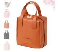 Eretinputc Makeup Bag, 2024 New Portable Premium Makeup Bag, PU Large Capacity Travel, Make Up Organizer Bags (Brown)