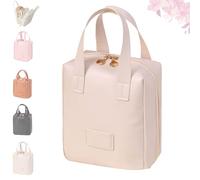 Eretinputc Makeup Bag, 2024 New Portable Premium Makeup Bag, PU Large Capacity Travel, Make Up Organizer Bags (White)