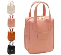 Eretinputc Makeup Bag, 2024 New Premium Makeup Bag, Large Capacity Multi Compartment Travel Makeup Bag, PU Leather Toiletry Cosmetic Bag for Women and Girls Gifts (Pink)