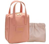 Eretinputc Makeup Bag Lijiali, 2024 New Premium Makeup Bag for Women and Girls, Large Capacity Travel Makeup Bag, PU Leather Toiletry Cosmetic Bag with Handle and Divider (Pink Mix)