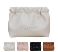 Eretinputc Makeup Bag Lijiali, 2024 New Premium Makeup Bag for Women and Girls, Large Capacity Travel Makeup Bag, PU Leather Toiletry Cosmetic Bag with Handle and Divider (S-White)