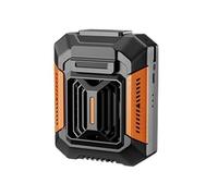 ERETYRET Ventilador De Cintura Portátil, Mini Colgante For El Cuello, Recargable Por USB, Pequeño For Acampar Al Aire Libre Con Luz LED Y Banco Energía Pinza Manos Libres(Orange)