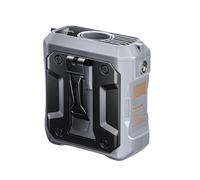 ERETYRET Ventilador De Cintura Portátil Recargable 10000 MAh, 10 Velocidades, Luz Intermitente, Pantalla LED, Clip For Cinturón, For Acampar Pinza Manos Libres(Gray)