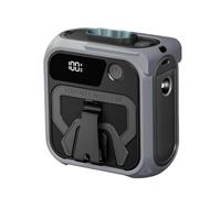 ERETYRET Ventilador Portátil De Cintura, Recargable, Manos Libres, Con Clip Y Luz LED For Exteriores, Camping, Senderismo, Interior, Viento Fuerte Pinza Manos Libres(Gray)